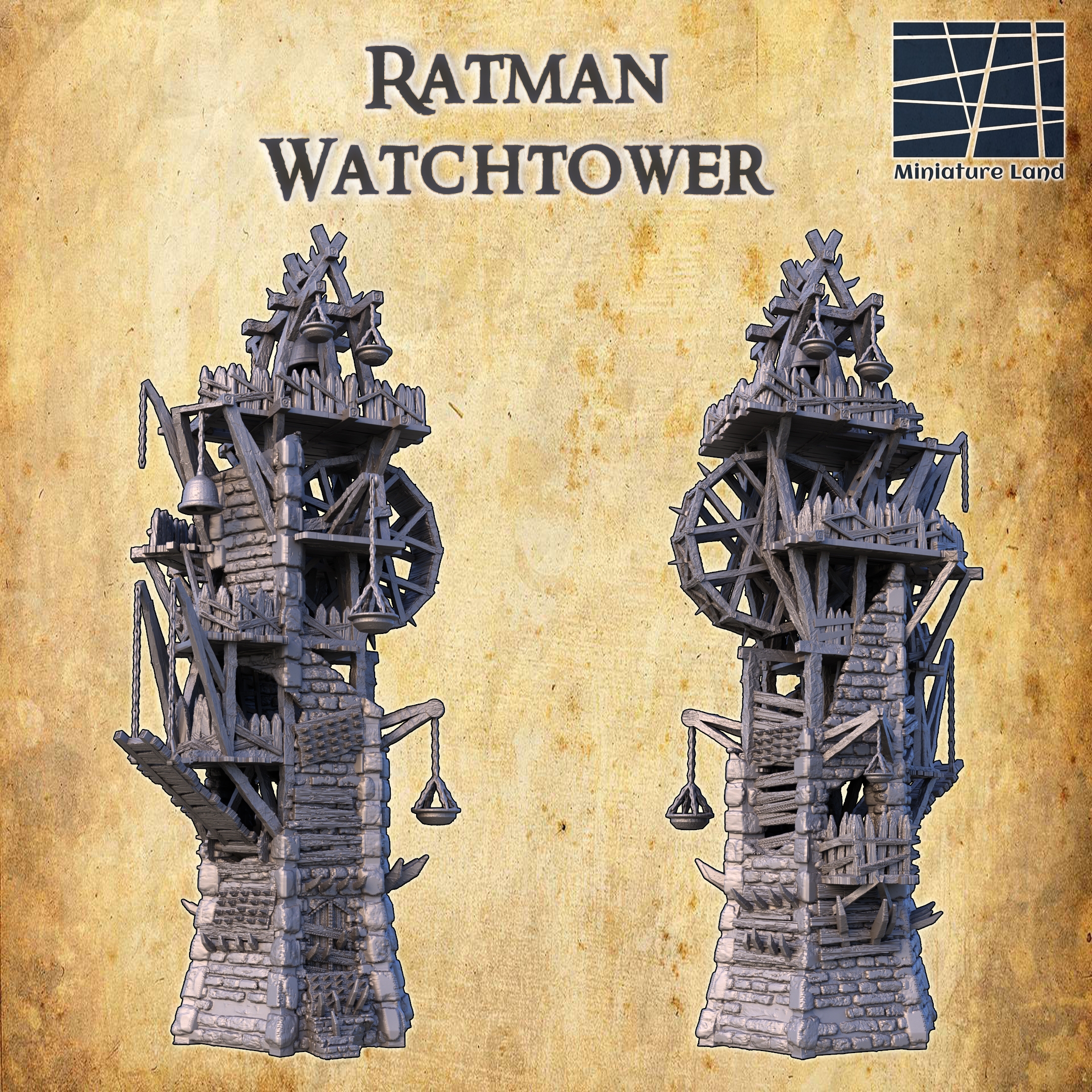 Ratman Watchtower - Tabletop Terrain - 28 MM